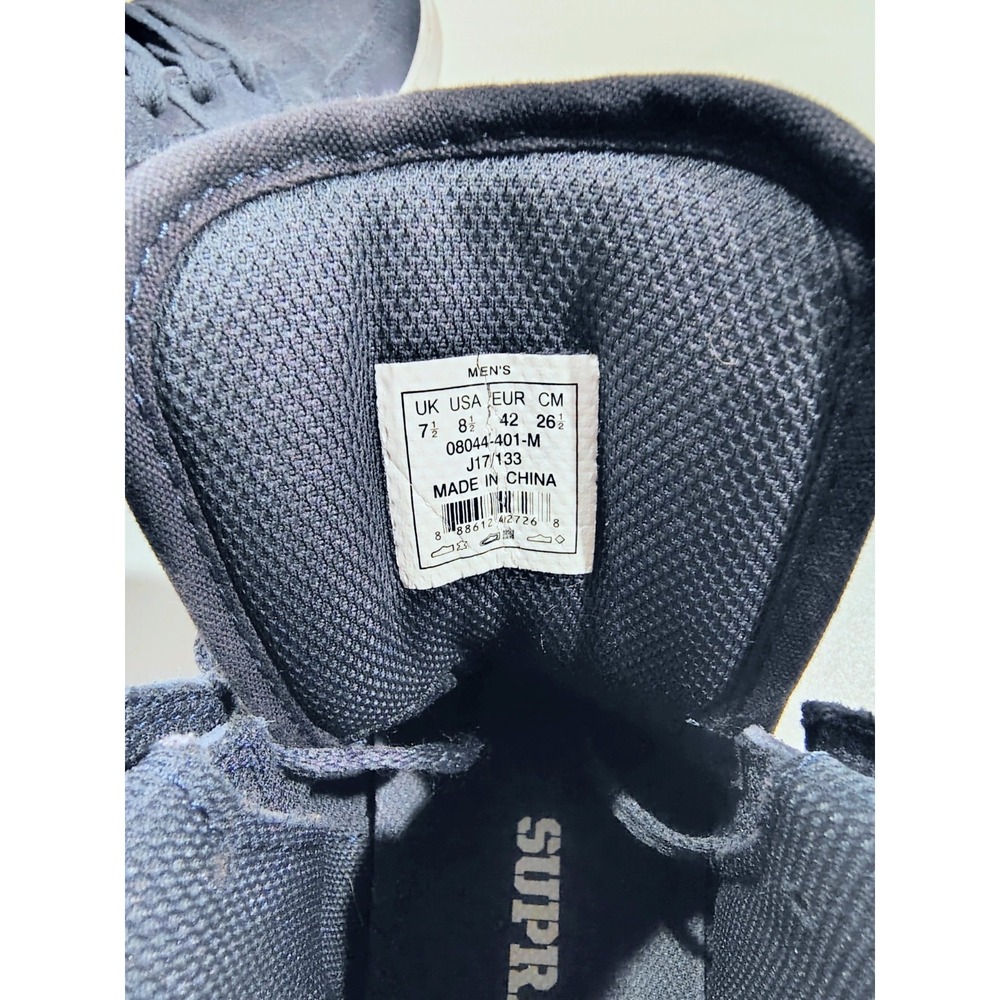 Supra Mens Vaider Skate Shoes Sneakers High Top Navy Suede Canvas 8.5 - Picture 5 of 10